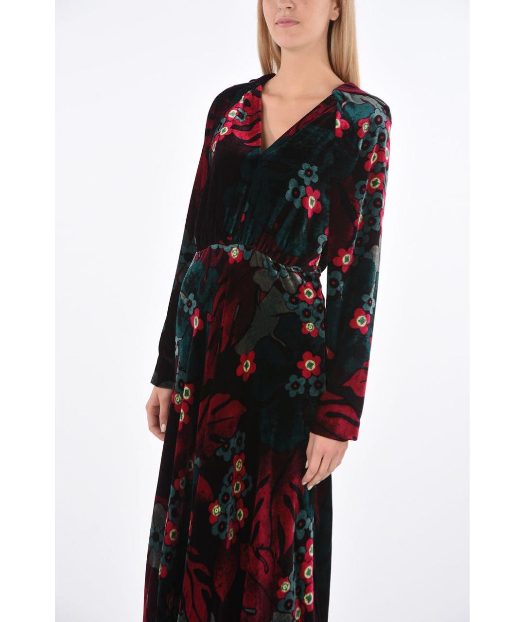 DRIES VAN NOTEN Бордовое велюровое вечернее платье, фото 5