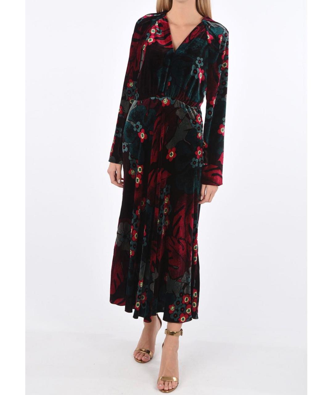 DRIES VAN NOTEN Бордовое велюровое вечернее платье, фото 2