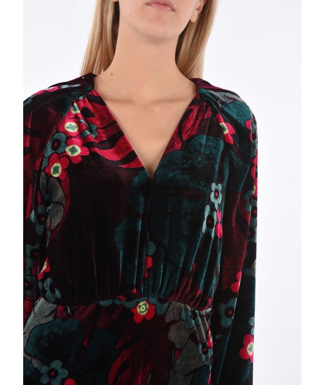 DRIES VAN NOTEN Бордовое велюровое вечернее платье, фото 4