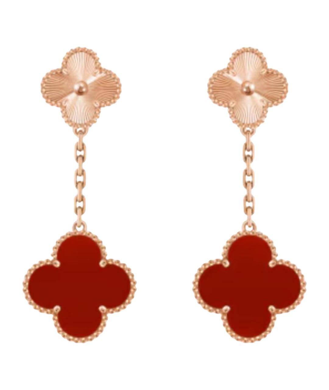 VAN CLEEF & ARPELS Бордовые серьги из розового золота, фото 1