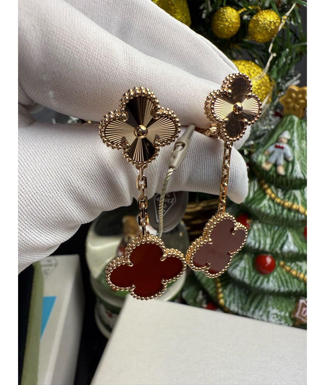 VAN CLEEF & ARPELS Бордовые серьги из розового золота, фото 3