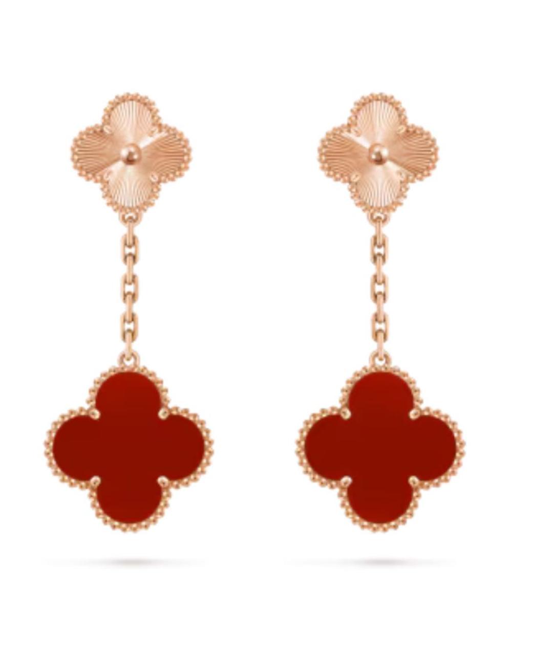 VAN CLEEF & ARPELS Бордовые серьги из розового золота, фото 5
