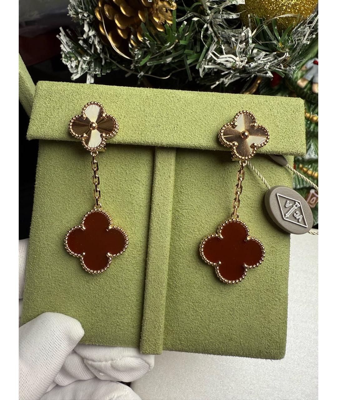 VAN CLEEF & ARPELS Бордовые серьги из розового золота, фото 2