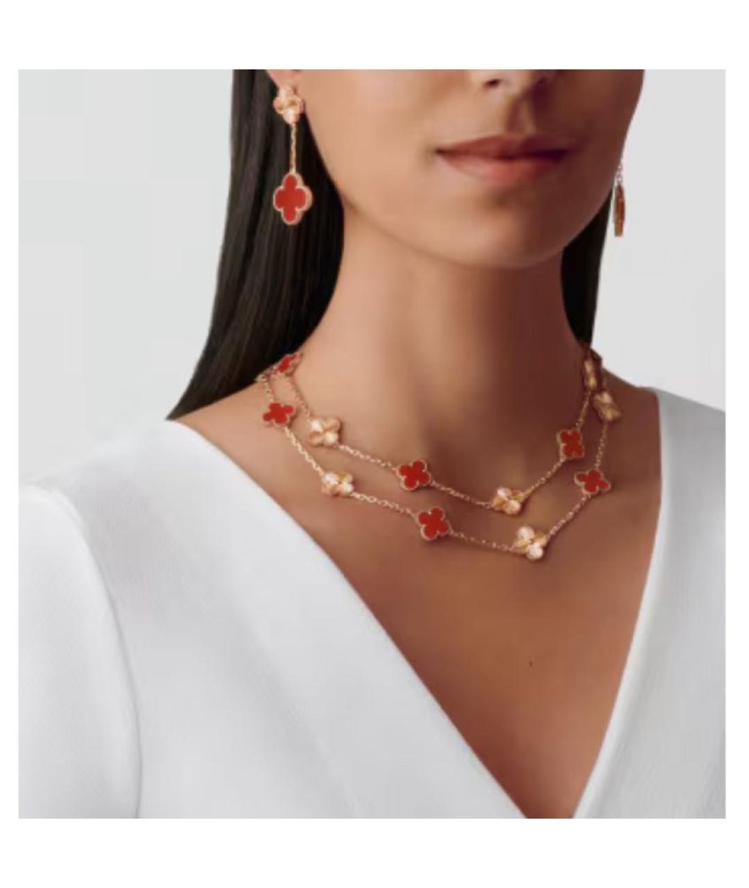 VAN CLEEF & ARPELS Бордовые серьги из розового золота, фото 4