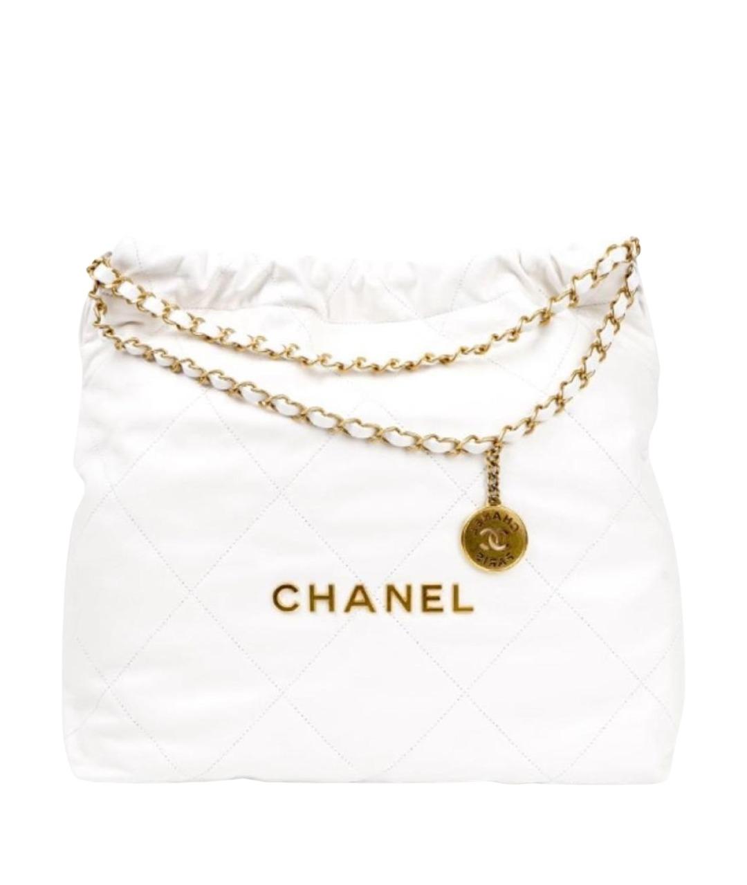 CHANEL Белая кожаная сумка через плечо, фото 1