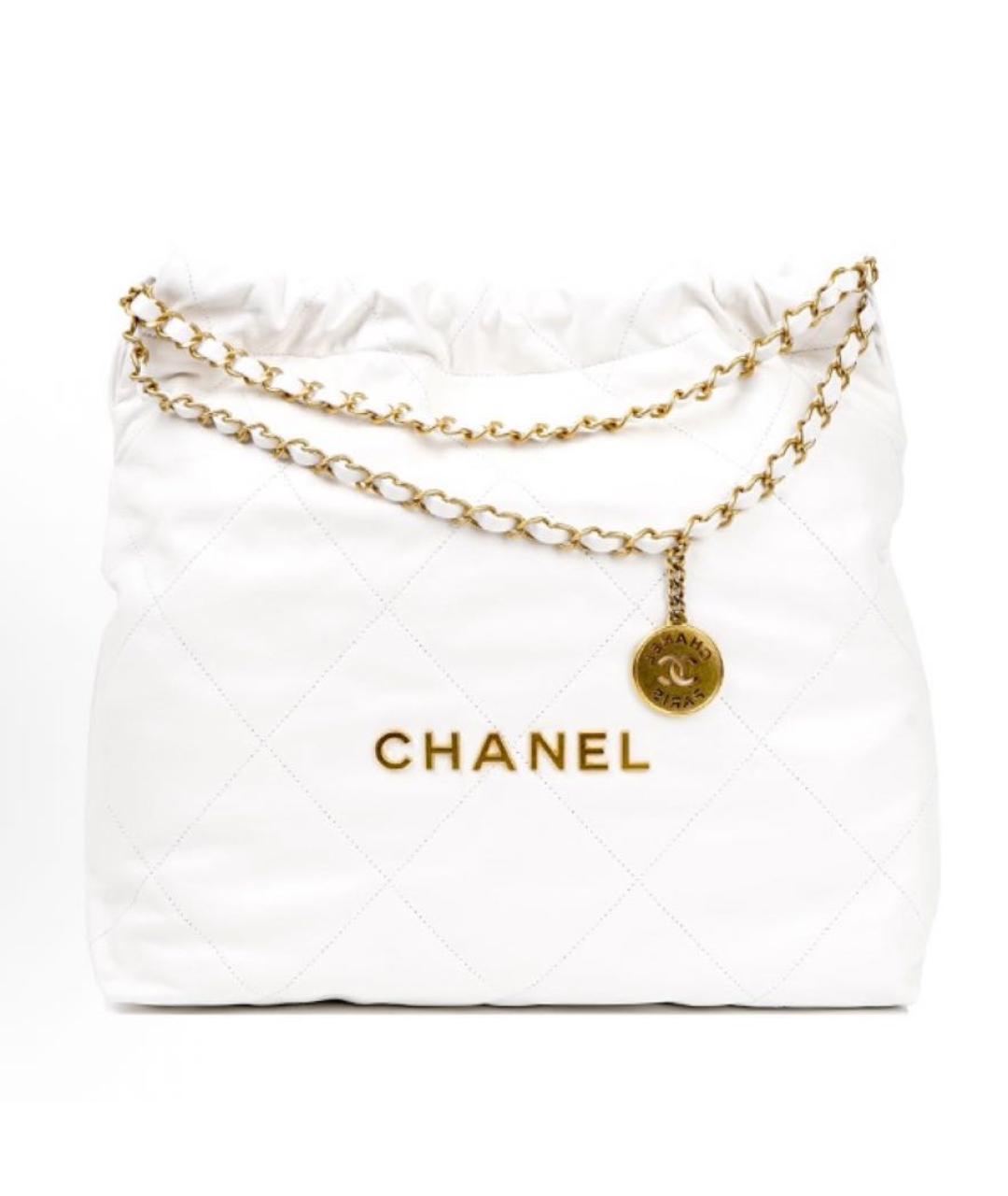 CHANEL Белая кожаная сумка через плечо, фото 3