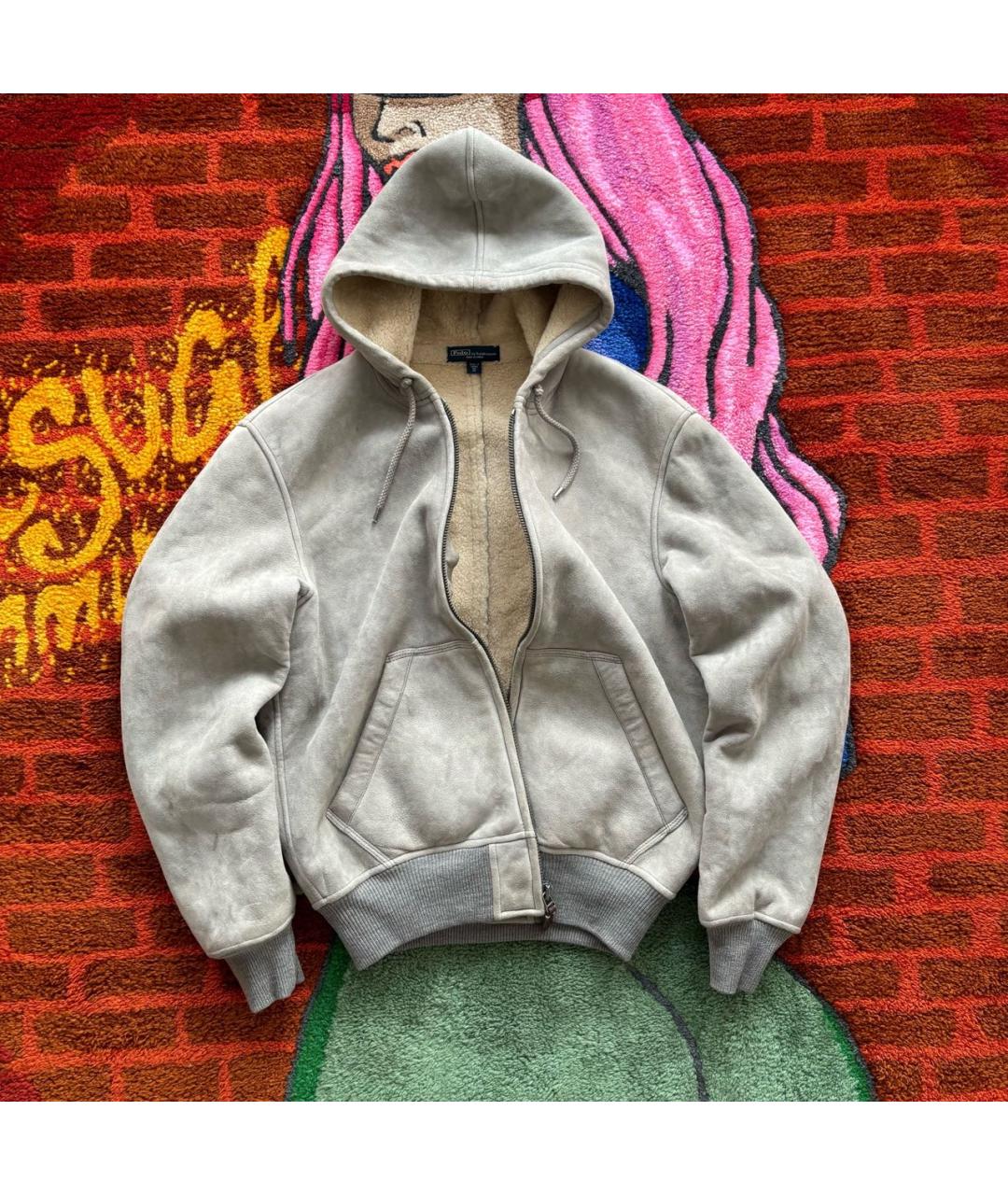 POLO RALPH LAUREN Серая замшевая дубленка/шуба, фото 9