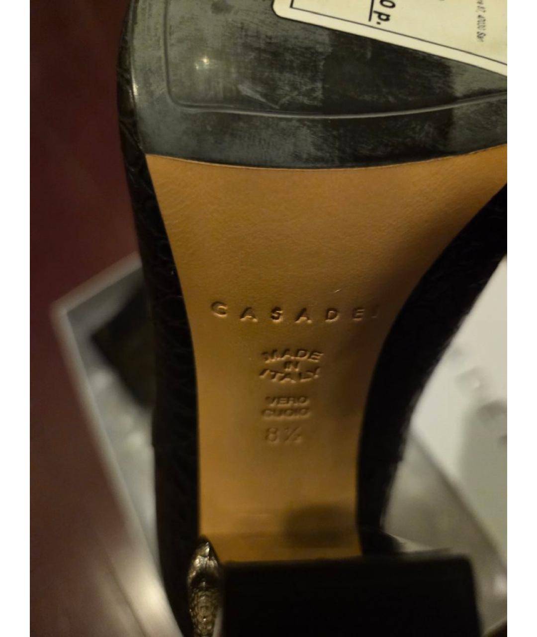 CASADEI Черные сапоги из экзотической кожи, фото 3