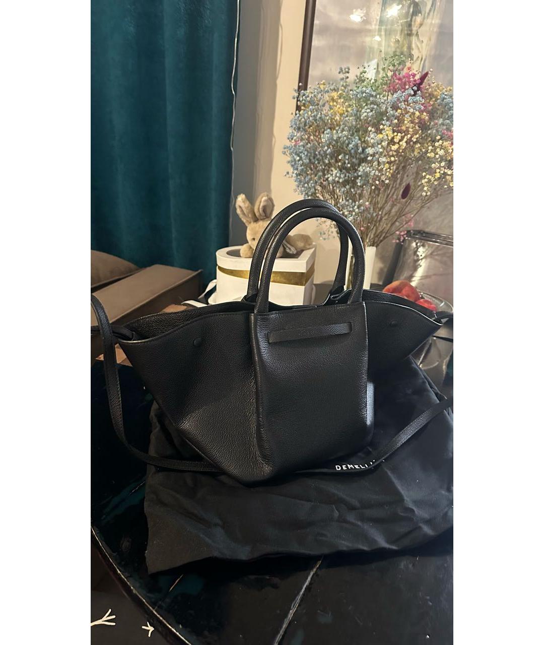 DEMELLIER Черная кожаная сумка тоут, фото 3