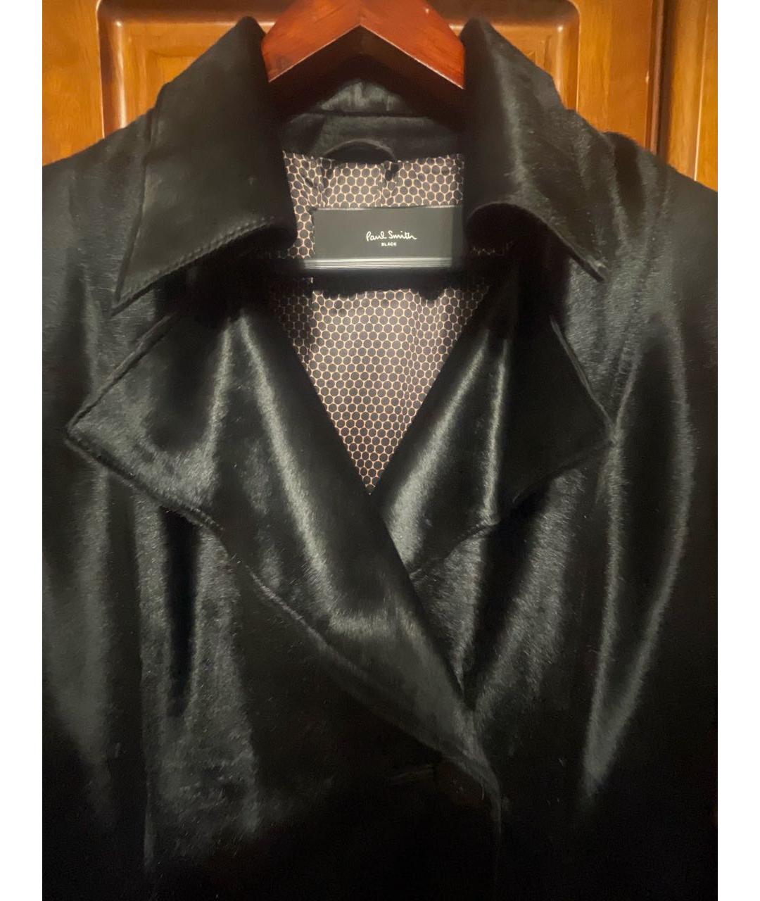 PAUL SMITH Черный меховой тренч/плащ, фото 3