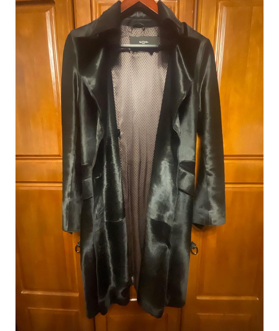 PAUL SMITH Черный меховой тренч/плащ, фото 4