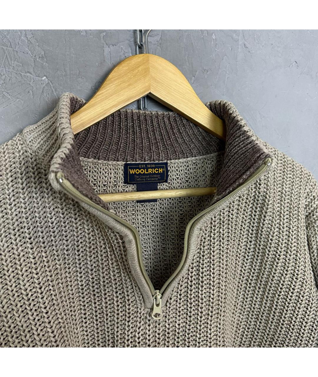 WOOLRICH Бежевый хлопковый джемпер / свитер, фото 7