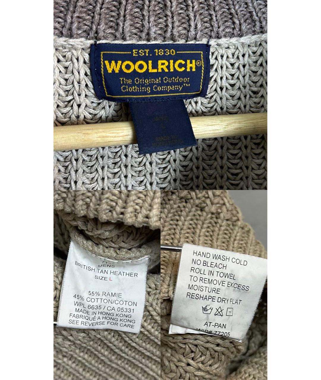 WOOLRICH Бежевый хлопковый джемпер / свитер, фото 8