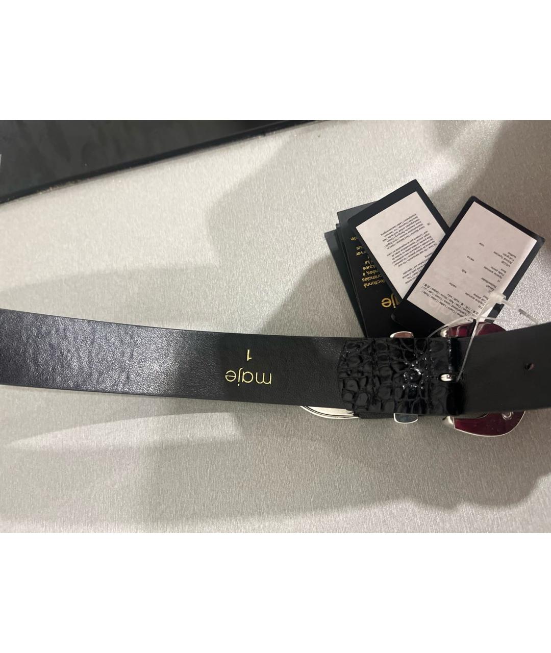 MAJE Черный кожаный ремень, фото 3