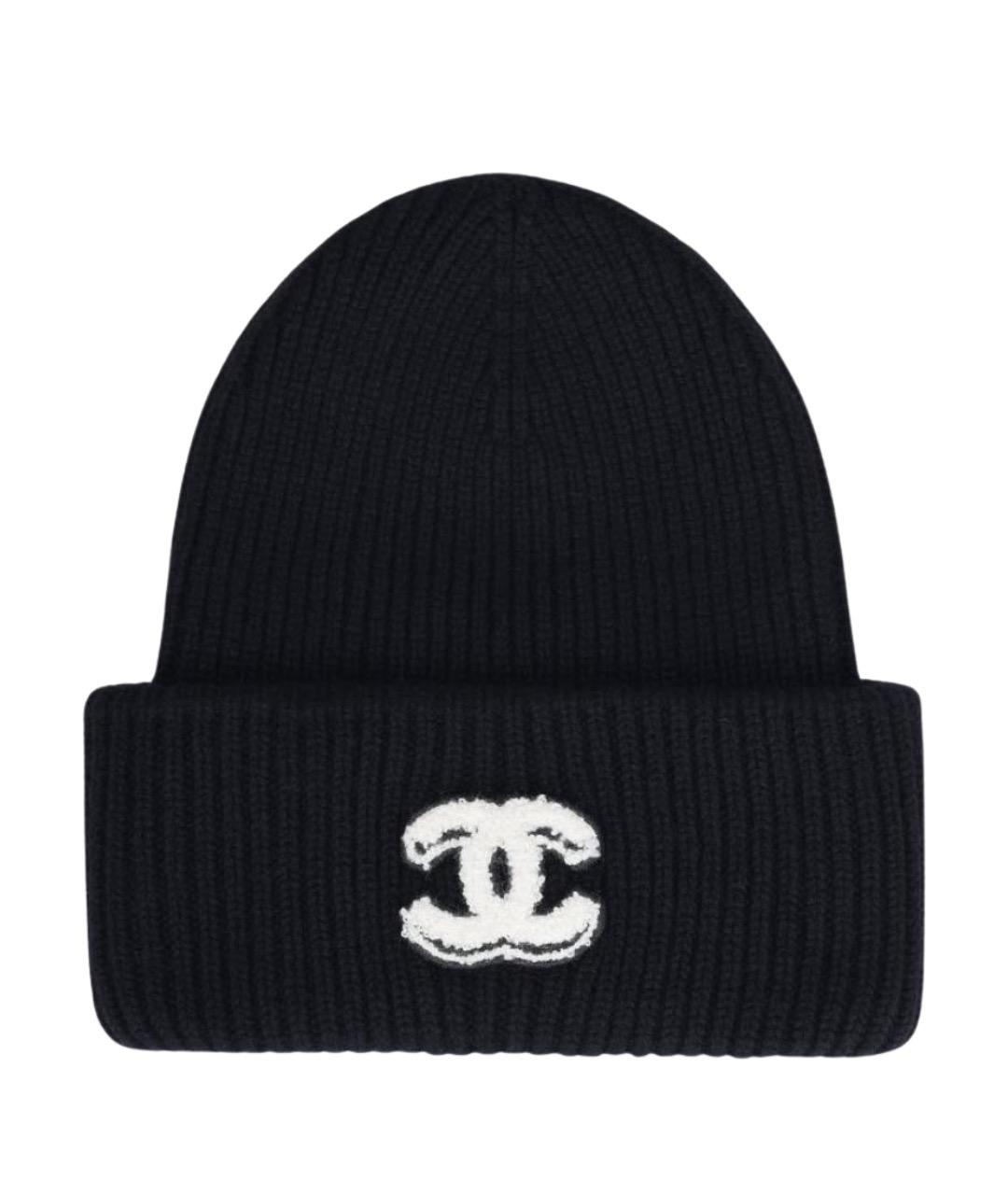 CHANEL Черная кашемировая шапка, фото 1