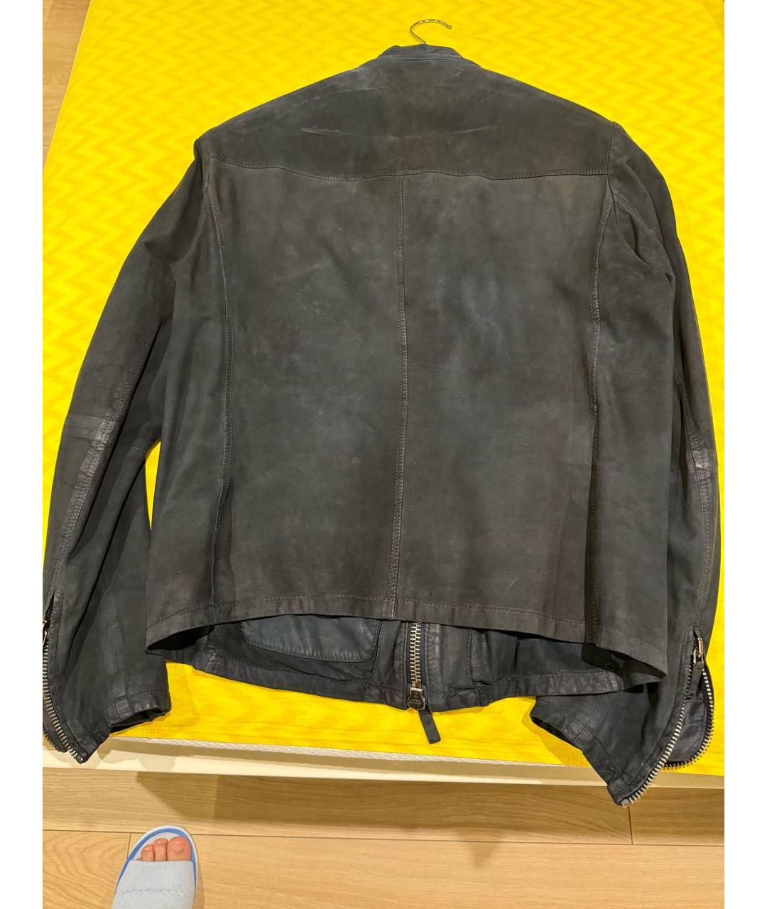 GIORGIO ARMANI Темно-синяя замшевая куртка, фото 2