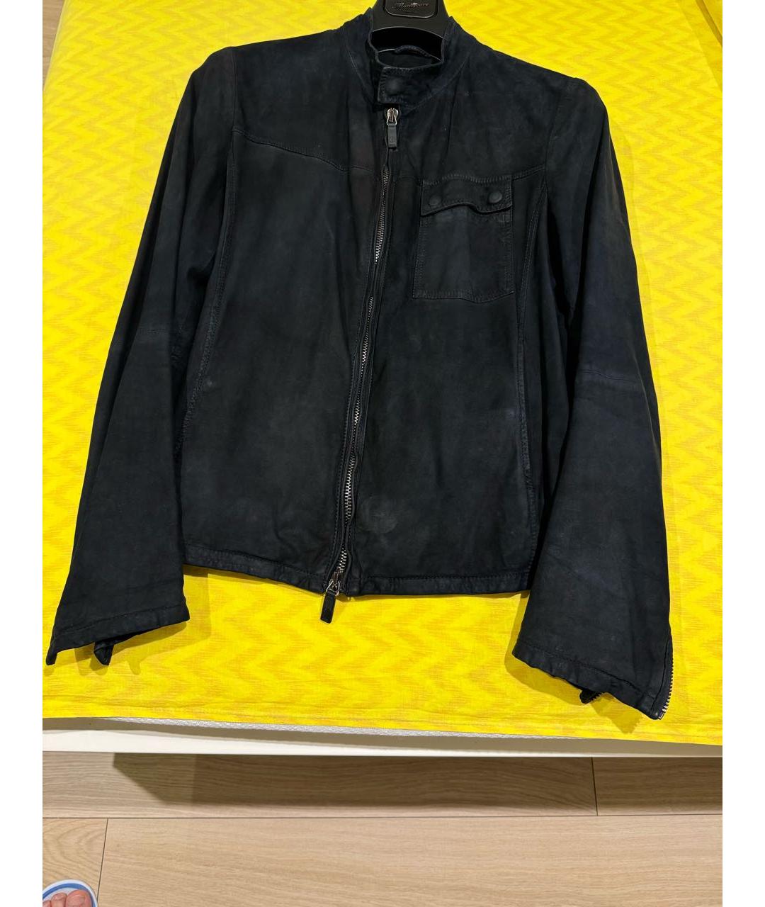 GIORGIO ARMANI Темно-синяя замшевая куртка, фото 9