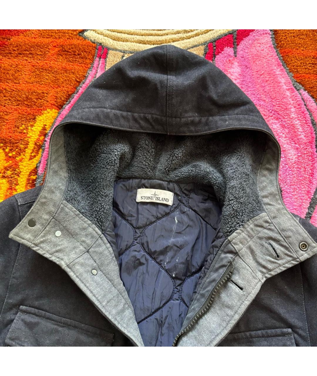 STONE ISLAND Темно-синяя хлопковая куртка, фото 4
