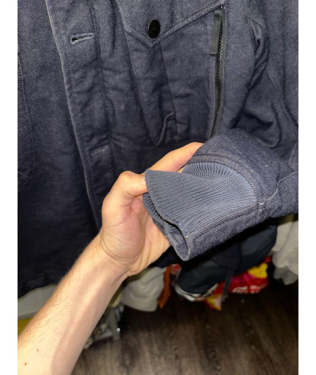 STONE ISLAND Темно-синяя хлопковая куртка, фото 6