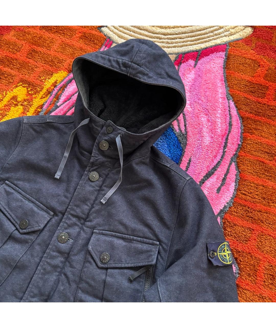 STONE ISLAND Темно-синяя хлопковая куртка, фото 2