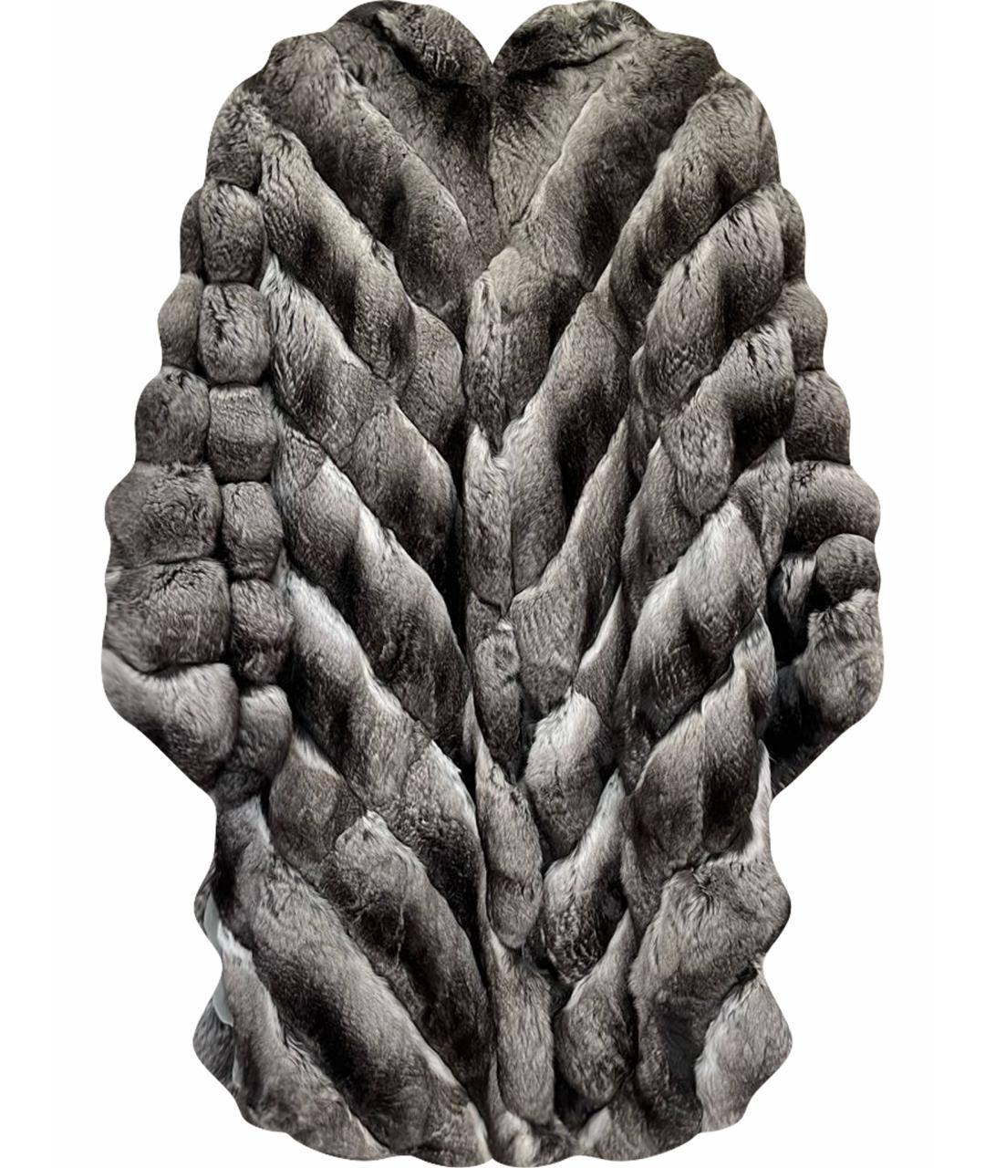 VALENTINO Серая меховая шуба, фото 1