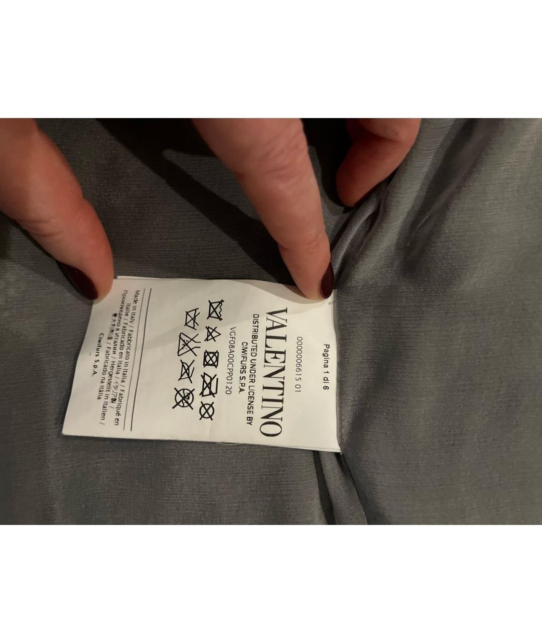 VALENTINO Серая меховая шуба, фото 5