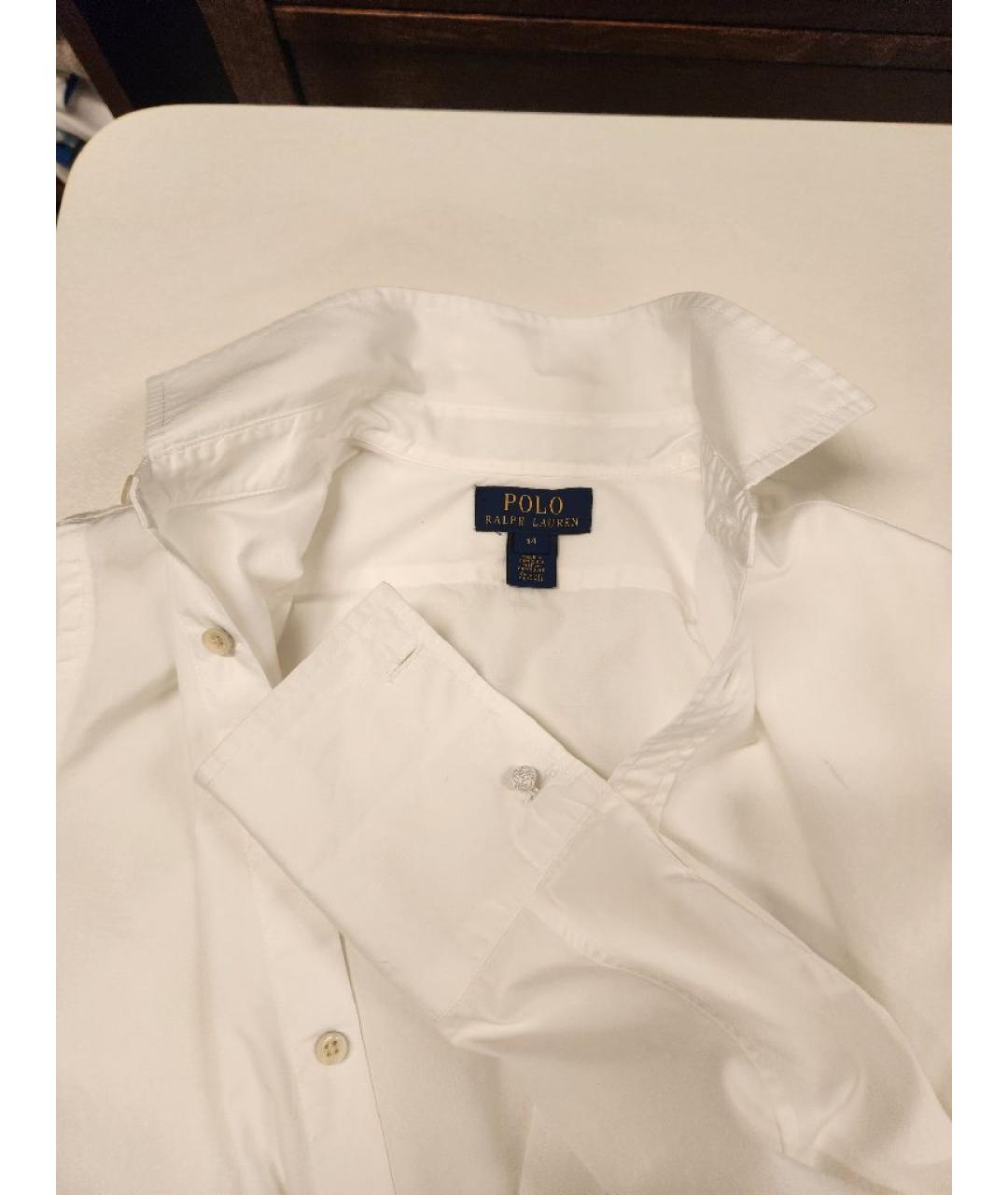 POLO RALPH LAUREN Белая хлопковая детская рубашка, фото 3