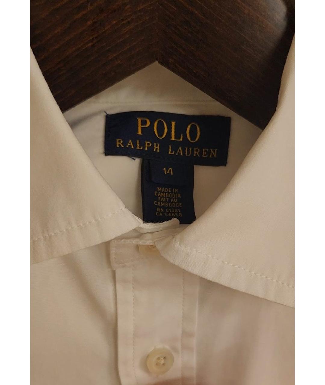 POLO RALPH LAUREN Белая хлопковая детская рубашка, фото 4