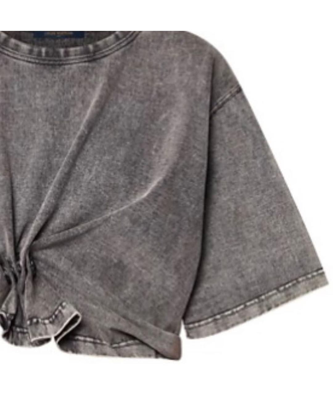 LOUIS VUITTON Серая хлопковая футболка, фото 4