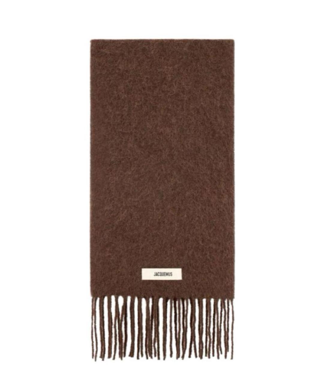 JACQUEMUS Коричневый шерстяной шарф, фото 1