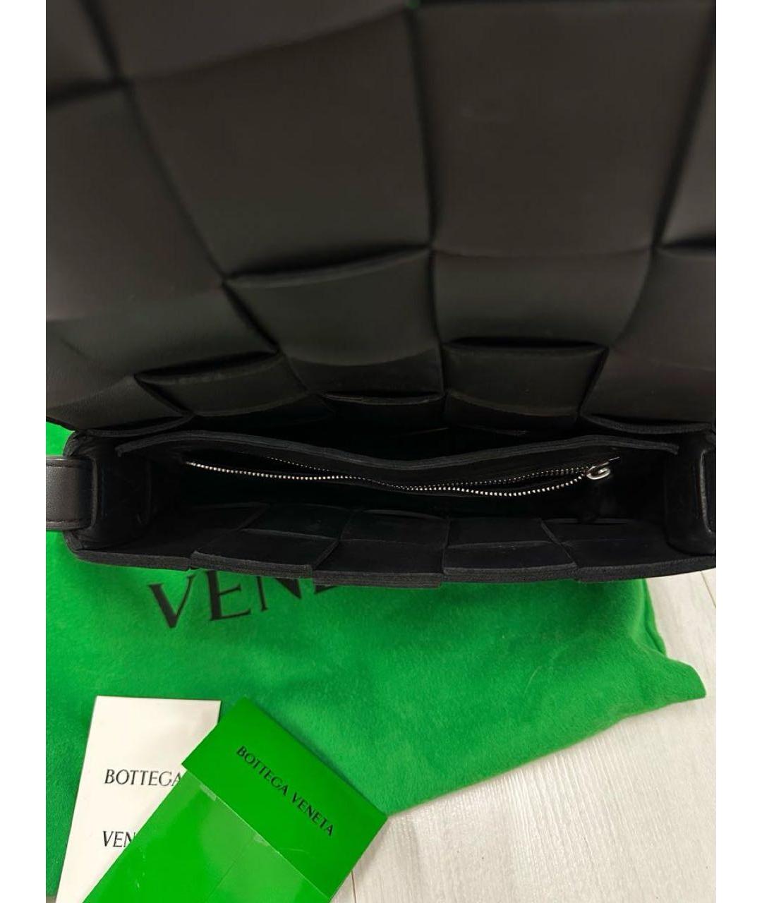 BOTTEGA VENETA Черная кожаная сумка через плечо, фото 2