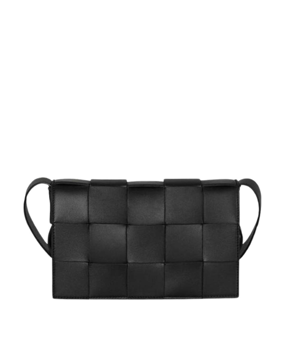 BOTTEGA VENETA Черная кожаная сумка через плечо, фото 1