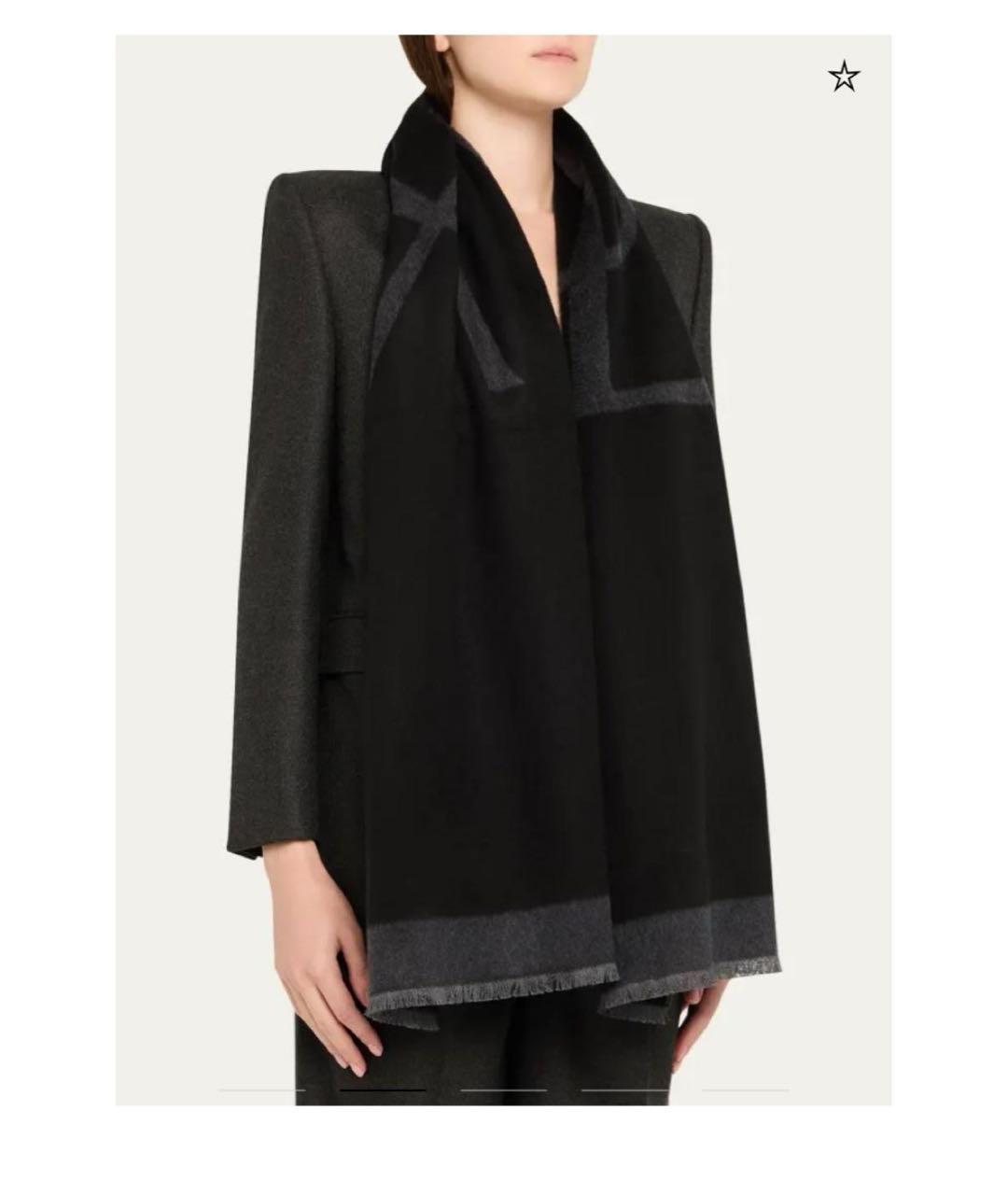 SAINT LAURENT Антрацитовый кашемировый шарф, фото 6