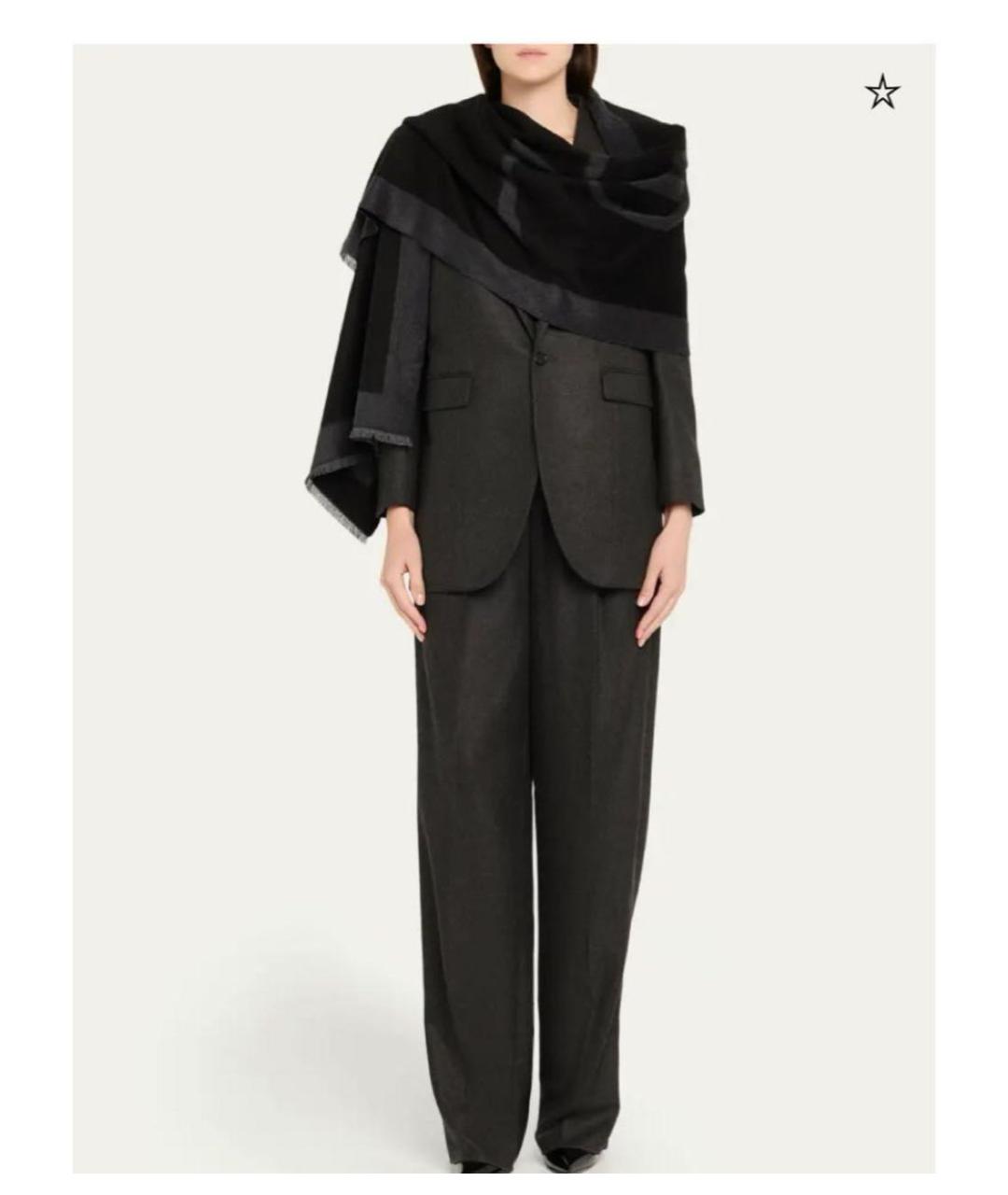 SAINT LAURENT Антрацитовый кашемировый шарф, фото 5