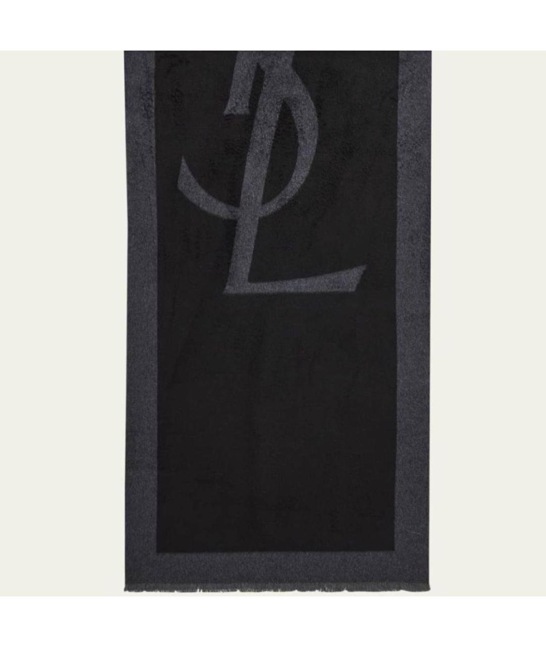 SAINT LAURENT Антрацитовый кашемировый шарф, фото 4