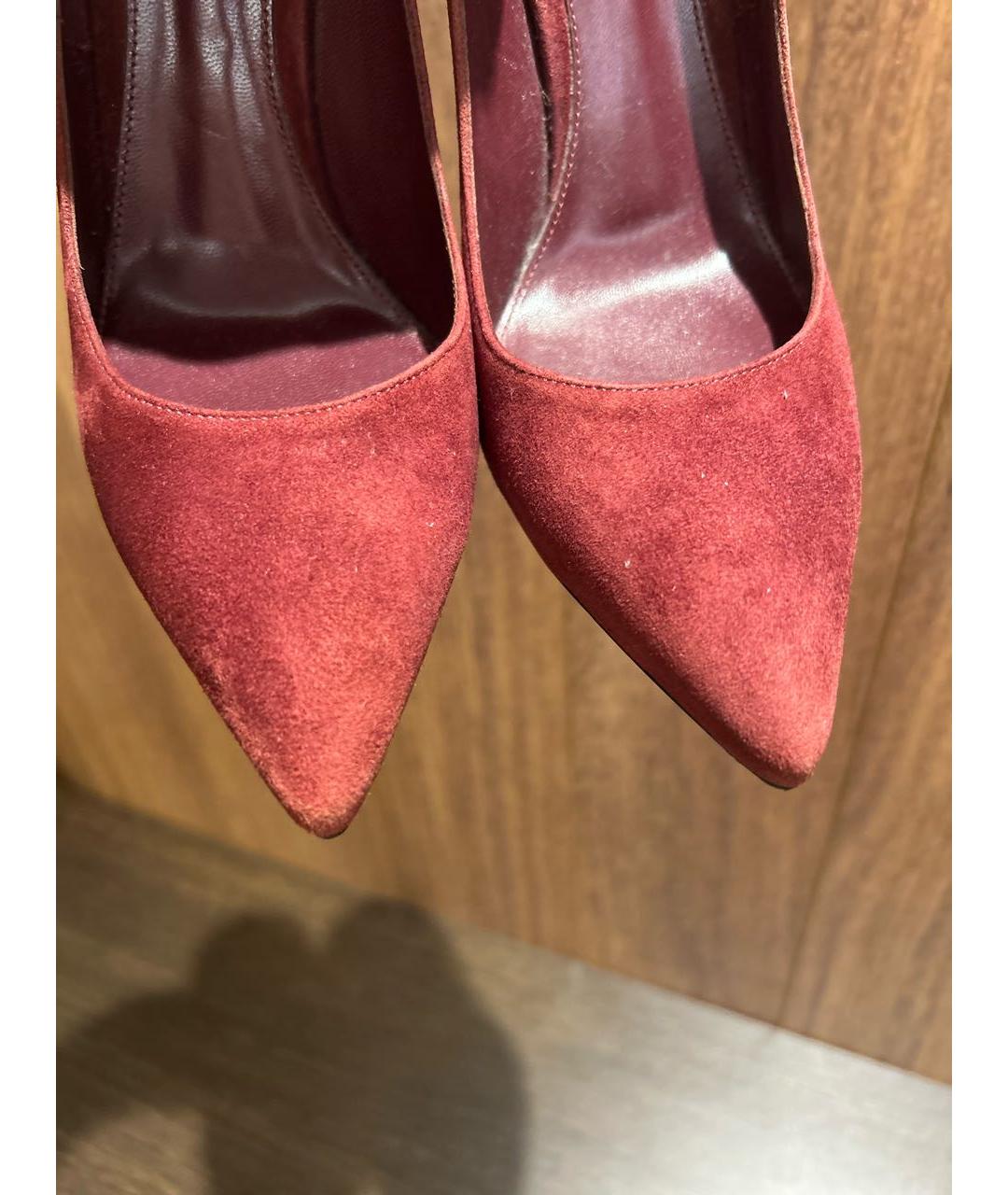 GIANVITO ROSSI Бордовые замшевые туфли, фото 6