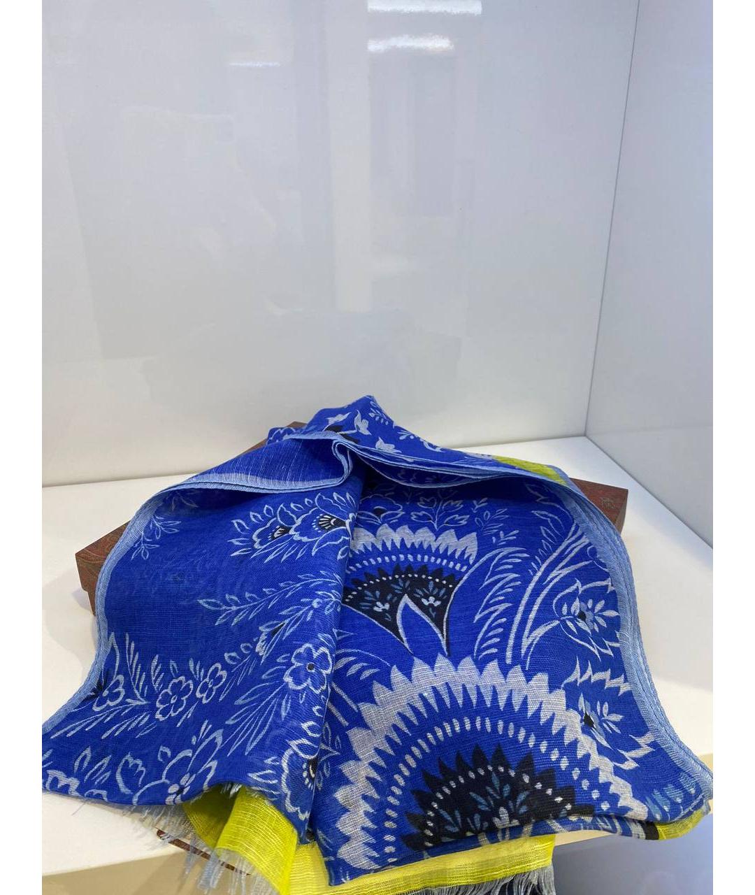 ETRO Синий льняной платок, фото 3