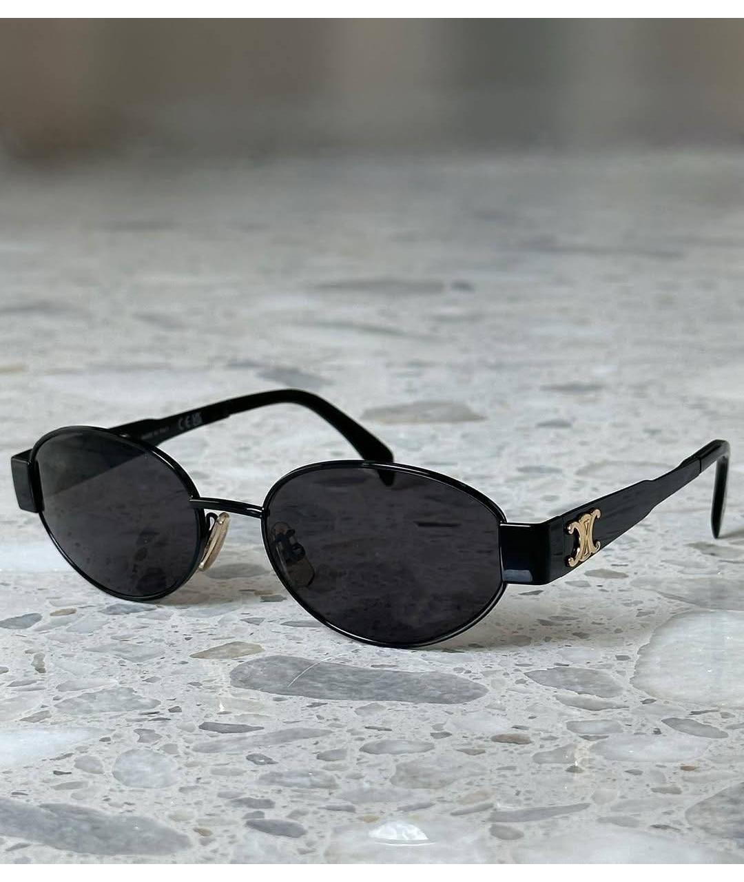 CELINE Черные металлические солнцезащитные очки, фото 5