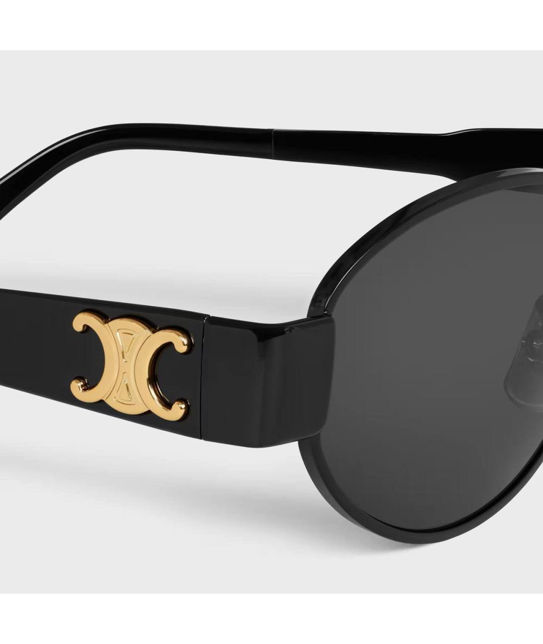 CELINE Черные металлические солнцезащитные очки, фото 2