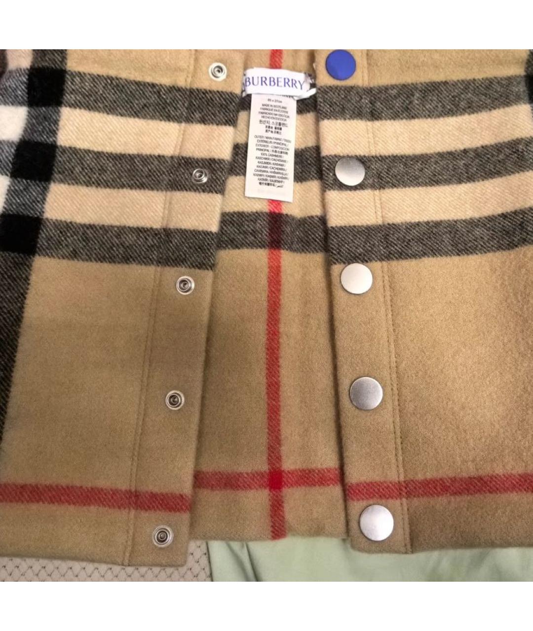 BURBERRY Бежевый шерстяной шарф, фото 4