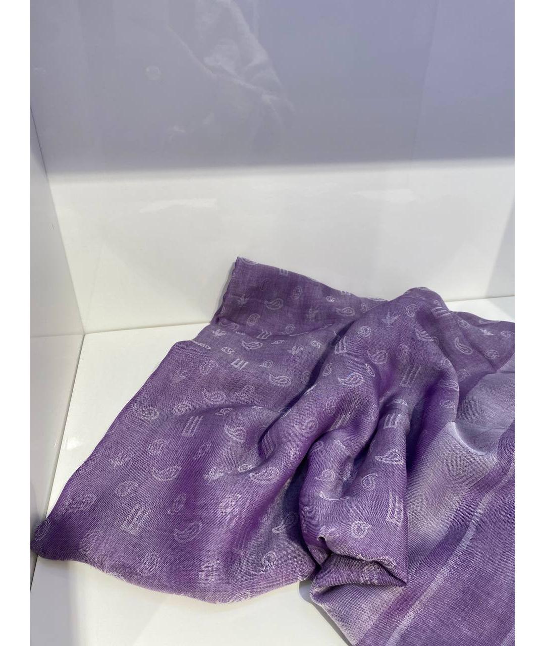 ETRO Фиолетовый хлопковый платок, фото 3