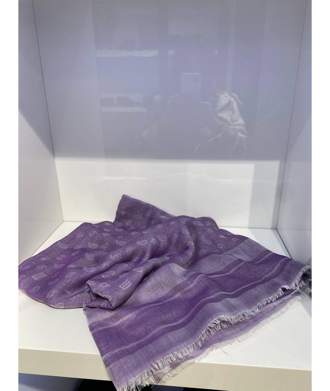 ETRO Фиолетовый хлопковый платок, фото 4