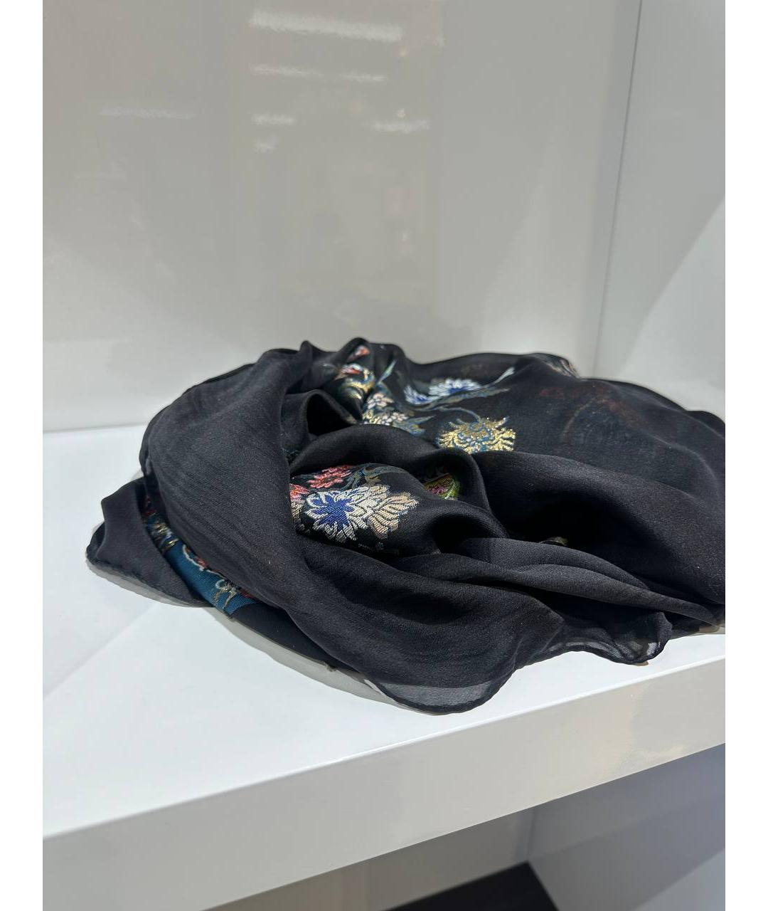 ETRO Черный шелковый платок, фото 3