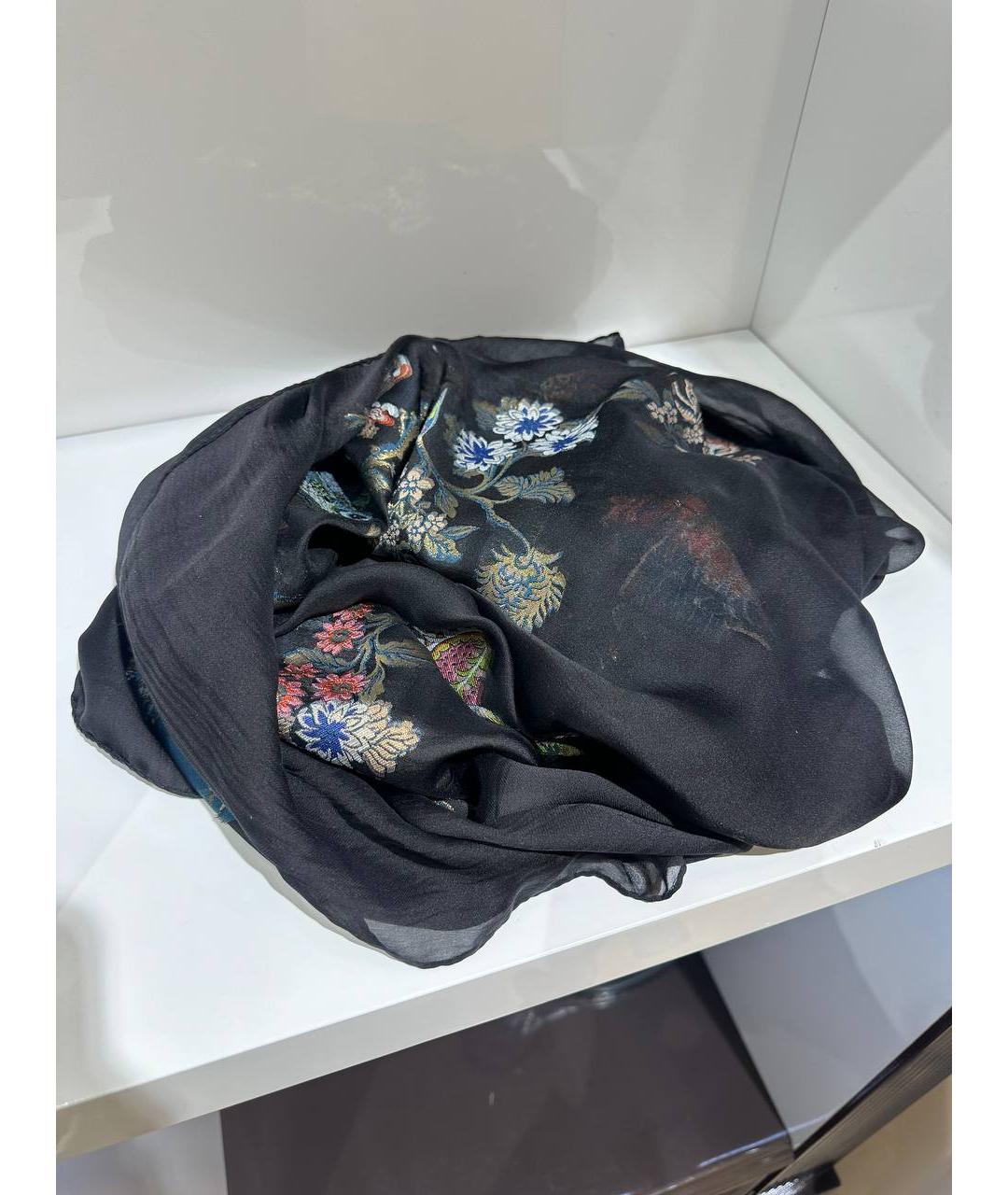 ETRO Черный шелковый платок, фото 4