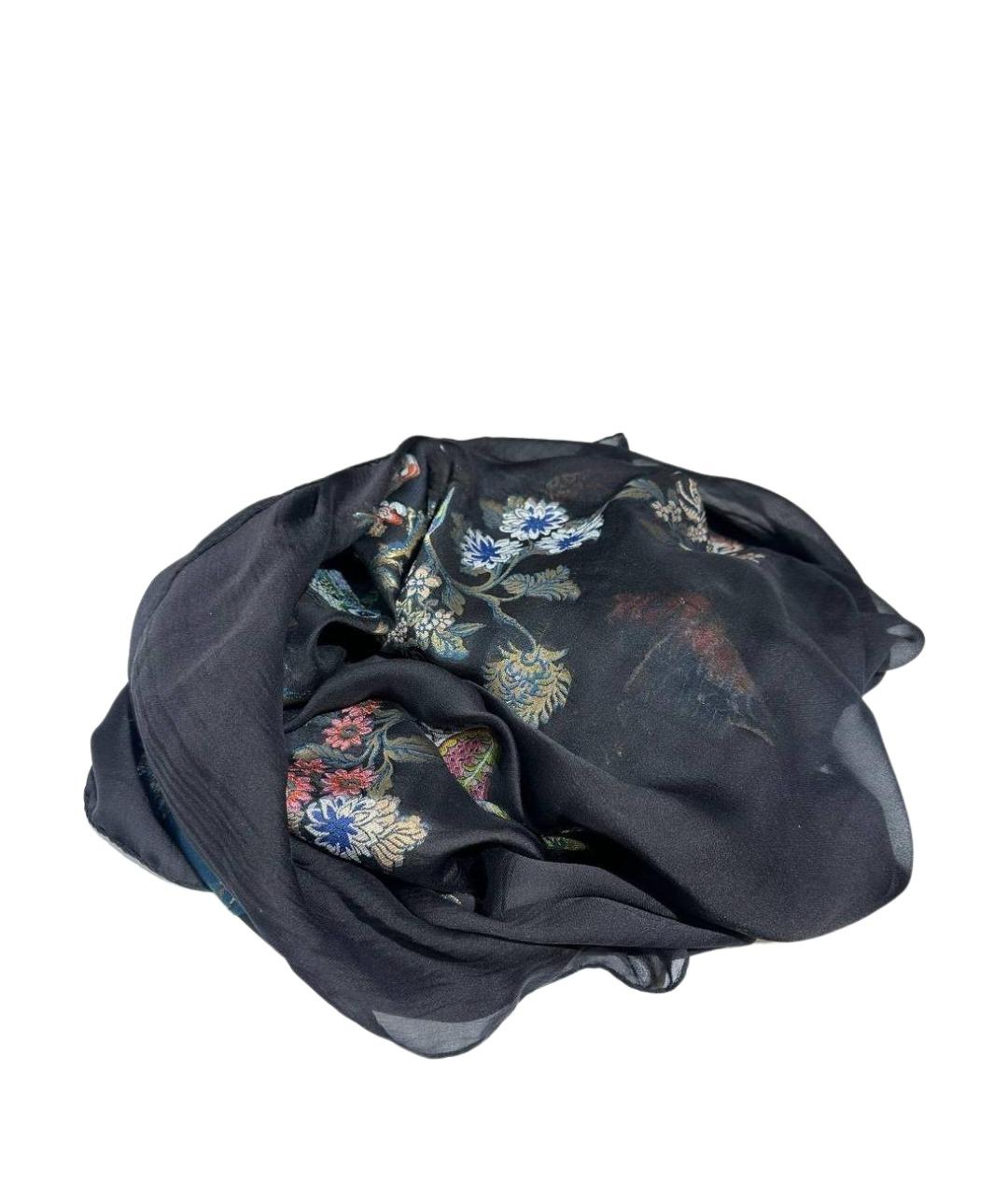 ETRO Черный шелковый платок, фото 1