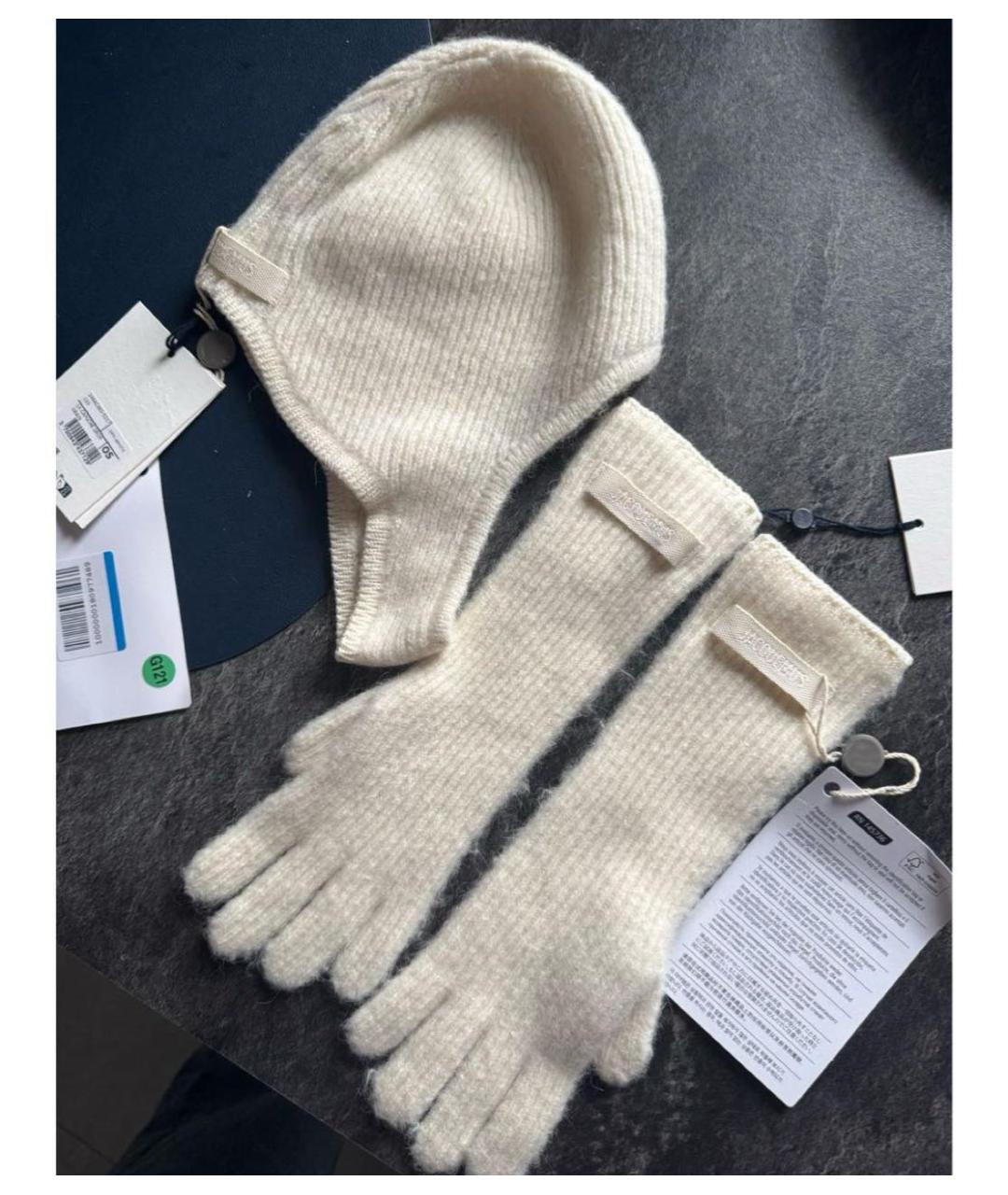 JACQUEMUS Бежевая шерстяная шапка, фото 4