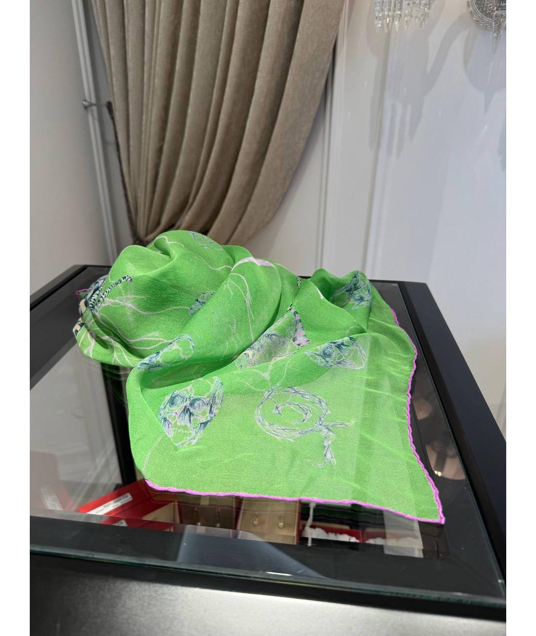 ALEXANDER MCQUEEN Зеленый платок, фото 3
