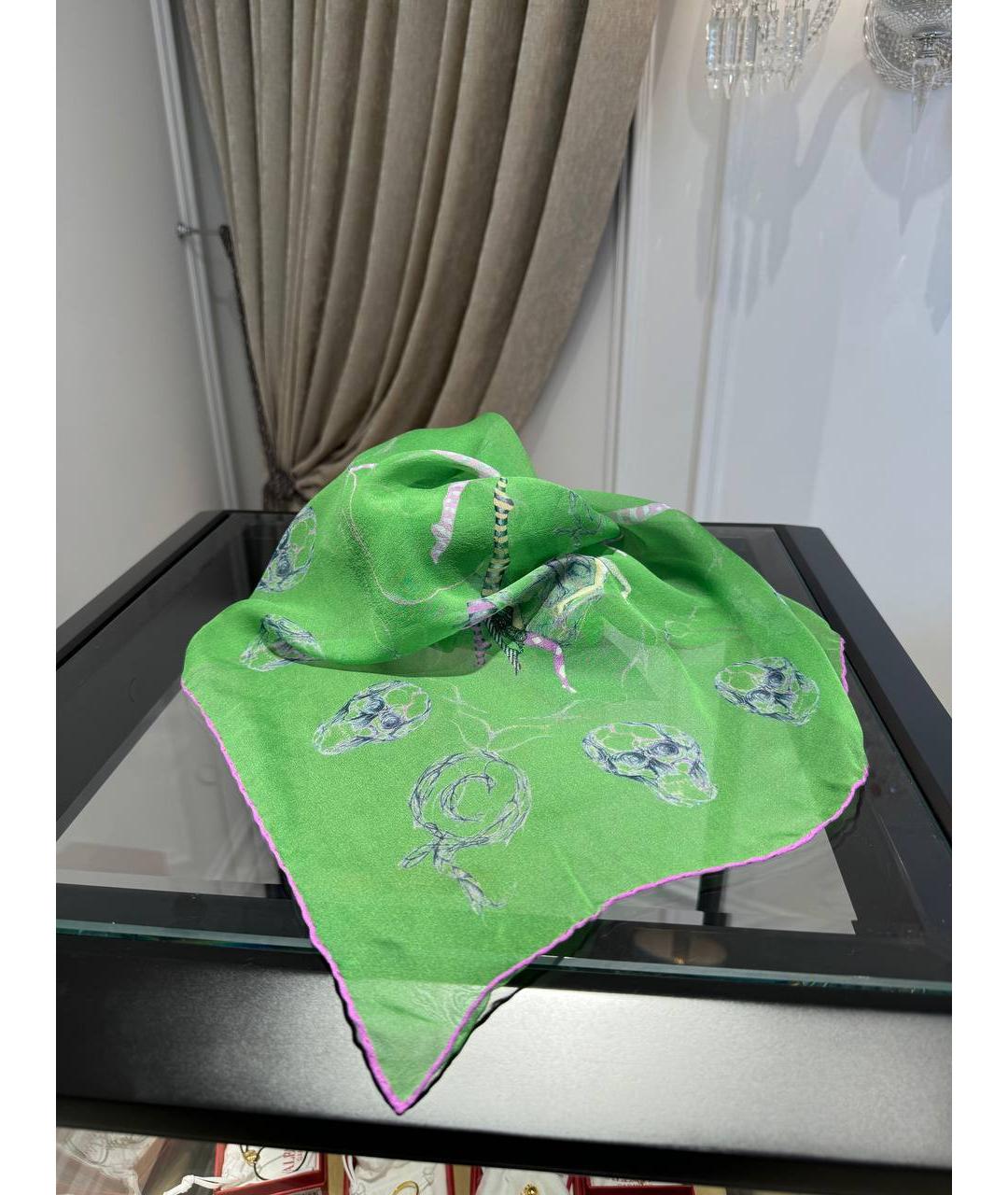ALEXANDER MCQUEEN Зеленый платок, фото 4