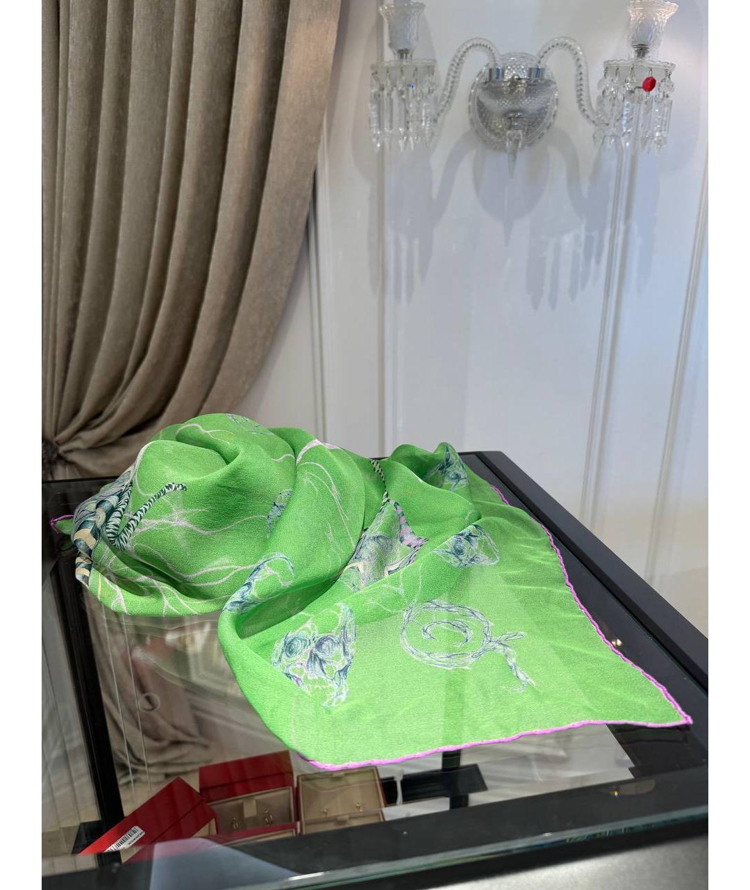 ALEXANDER MCQUEEN Зеленый платок, фото 2