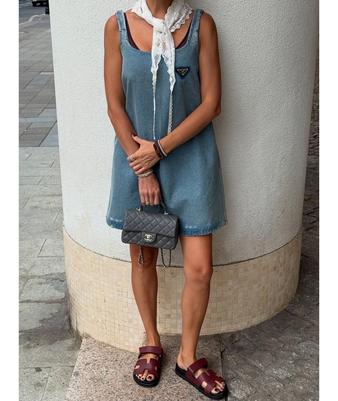 HERMES Бордовые кожаные сандалии, фото 5